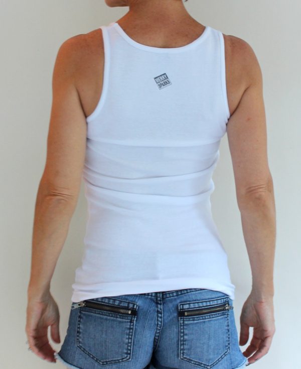 chicks white tank back by Merry Sparks