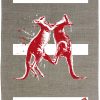 Kangaroos Linen Tea Towel by Merry Sparks