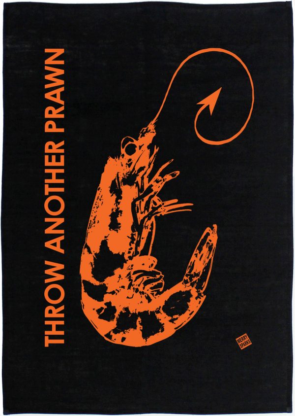 Prawn Linen Tea Towel by Merry Sparks