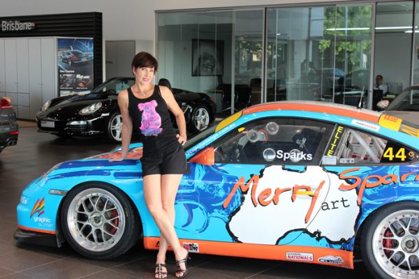 Merry Sparks with Porsche 997 GT3 Cup Car