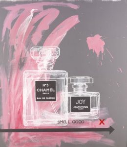 Chanel No 5 and Joy 6 popart by Merry Sparks