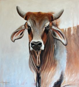 Lampung Lad brahman bull painting by Merry Sparks