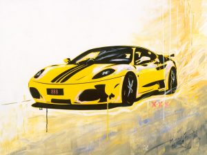 My Speed Yellow Ferrari by artist Merry Sparks