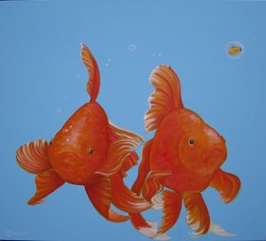 What The goldfish painting by Merry Sparks
